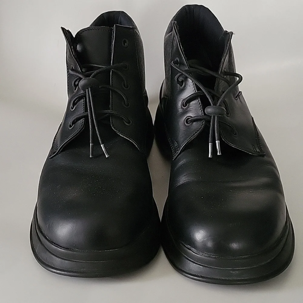 Sisley Men's Black Leather Boots sz EU45 US11 made in Italy and Croatia